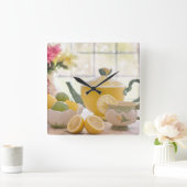 "それは茶時間"柱時計です スクエア壁時計 (ホーム)