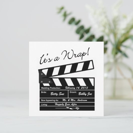 それは覆いです-映画結婚式の写真は感謝していしています サンキューカード (スタンド正面)