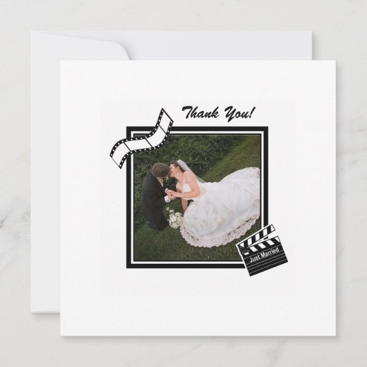 それは覆いです-映画結婚式の写真は感謝していしています サンキューカード (裏面)