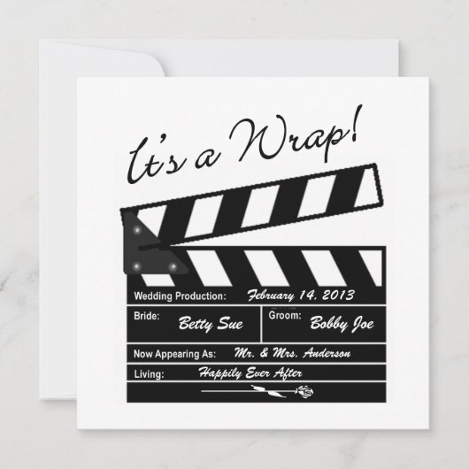 それは覆いです-映画結婚式の写真は感謝していしています サンキューカード (正面)