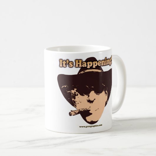 それは起こっています!   11のozのクラシックで白いマグ コーヒーマグカップ (正面右)