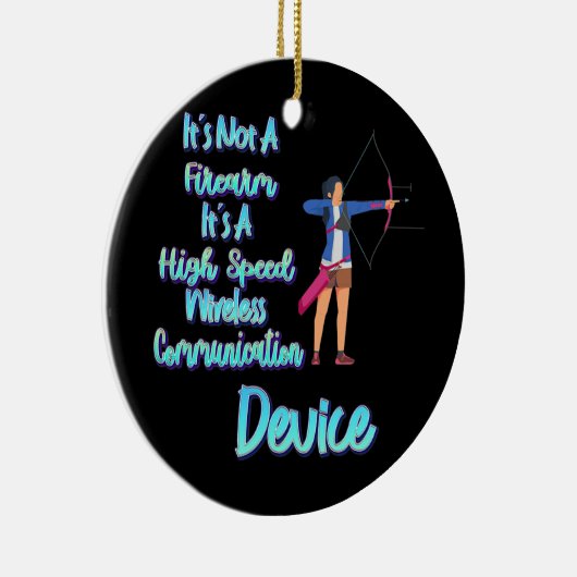 それは銃のアーチェリーとしてはかわいくなおもしろいい セラミックオーナメント (右)