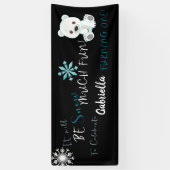 それは雪1つを回す多くのおもしろいです! 誕生日 横断幕 (縦)