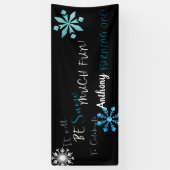 それは雪1つを回す多くのおもしろいです! 誕生日 横断幕 (縦)