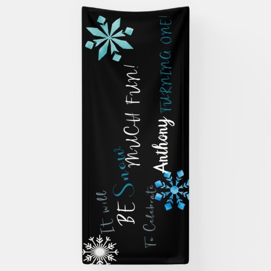 それは雪1つを回す多くのおもしろいです! 誕生日 横断幕 (縦)