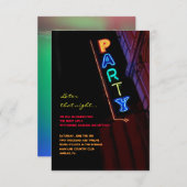 それは電気です!  ネオンサインのバーの（ユダヤ教の）バル・ミツバーの応答カード 招待状 (正面/裏面)