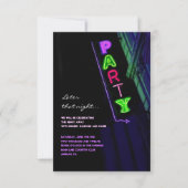 それは電気です! ネオンサインのSweet sixteenの応答カード 招待状 (正面)