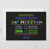 それは電気です! 白熱バーの（ユダヤ教の）バル・ミツバーのネオン招待状 招待状 (正面)