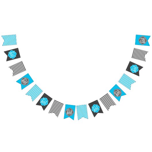 それは青い男の子であり、灰色の木炭は縞で飾ります バンティングフラッグ (全)