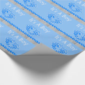 それは青色児の足を搭載する男の子の包装紙です ラッピングペーパー (角)