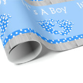 それは青色児の足を搭載する男の子の包装紙です ラッピングペーパー (ロールコーナー)