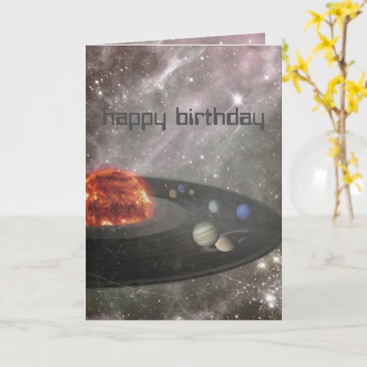 それは音楽的な宇宙です! ハッピーバースデーカード カード (黄色い花)