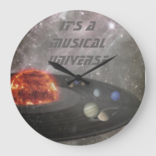それは音楽的な宇宙です ラージ壁時計 (正面)