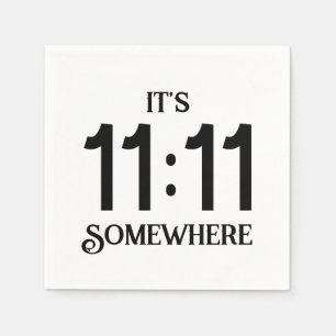 それは11:11どこかの数理の顕示数である スタンダードカクテルナプキン