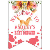 それはA女性のカーボーイの赤ちゃんシャワー馬ピンク バンティングフラッグ (第1の旗)