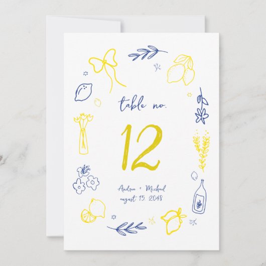 それはAmoreのイタリアン5結婚時間365日のテーブル・ナンバー・カード 招待状 (正面)