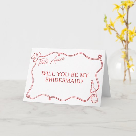 それはAmore Hand Drawn Italy Bridesmaid Proposal カード (黄色い花)
