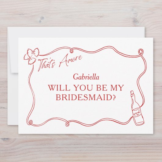それはAmore Hand Drawn Italy Bridesmaid Proposal カード
