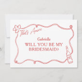 それはAmore Hand Drawn Italy Bridesmaid Proposal カード (正面)