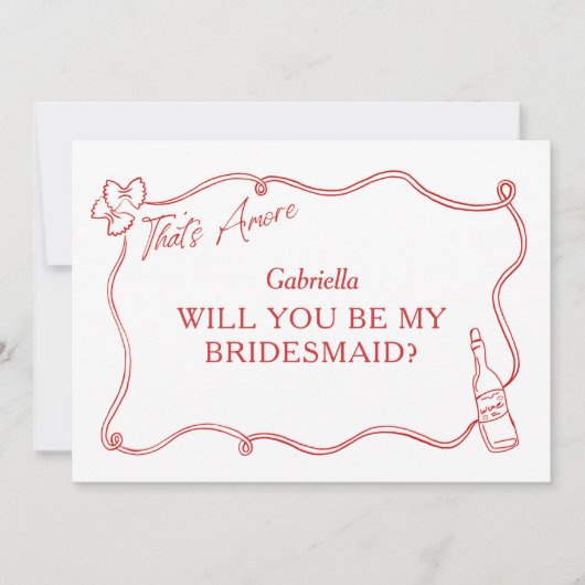 それはAmore Hand Drawn Italy Bridesmaid Proposal カード (正面)