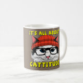 それはCattitudeについて完全にあります コーヒーマグカップ (正面右)