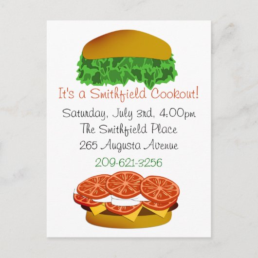 それはCookoutの招待状です インビテーションポストカード (正面)