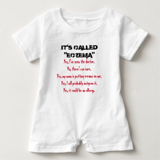 それはEczemaを電話しました ベビーボディスーツ (正面)