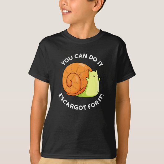それはEscargotそれを行うことができるカタツムリPun暗いBg Tシャツ (正面)
