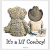 それはLil Cowboy Teddy bearベビーシャワーだ シール (シート)