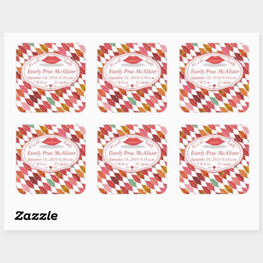 それはLil'Lady Hipsterヴィンテージレトロベビーガール スクエアシール (シート)