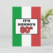 それはNonnoの第80誕生日のイタリアンな旗の招待です 招待状 (スタンド正面)