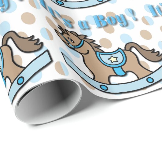 それはPapeを包む男の子の揺り木馬のベビーシャワーです ラッピングペーパー (ロールコーナー)