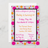 それはsleepoverのパーティーです! 、Hai… 招待状 (正面/裏面)