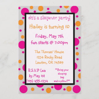 それはsleepoverのパーティーです! 、Hai… 招待状