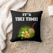 それはTikiの時間です! 島のTikiの熱帯バー クッション (ブランケット)