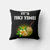 それはTikiの時間です! 島のTikiの熱帯バー クッション (裏面)