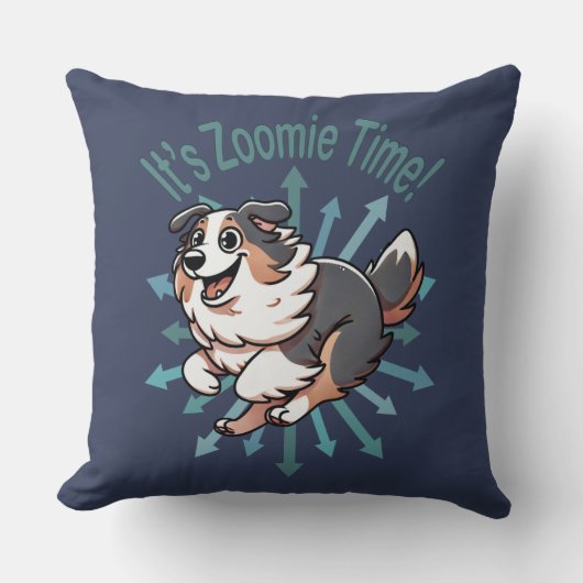 それはZoomie Time Australian Shepherd クッション (正面)