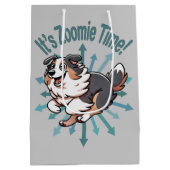 それはZoomie Time Australian Shepherd ミディアムペーパーバッグ (裏面)