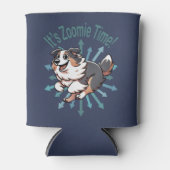 それはZoomie Time Australian Shepherd 缶クーラー (正面)