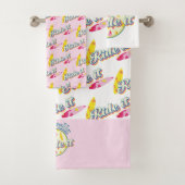 それもしはピンクのサーフィンに乗って膨らむガーリー バスタオルセット (インサイチュ)