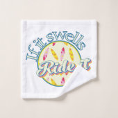 それもしはピンクのサーフィンに乗って膨らむガーリー バスタオルセット (ウォッシュタオル)