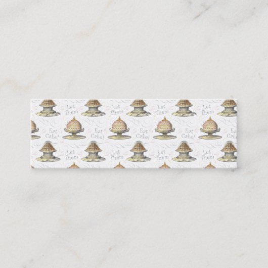 それらがケーキのヴィンテージのフランス語Marieアントワネットを食べるようにして下さい スキニー名刺 (正面)