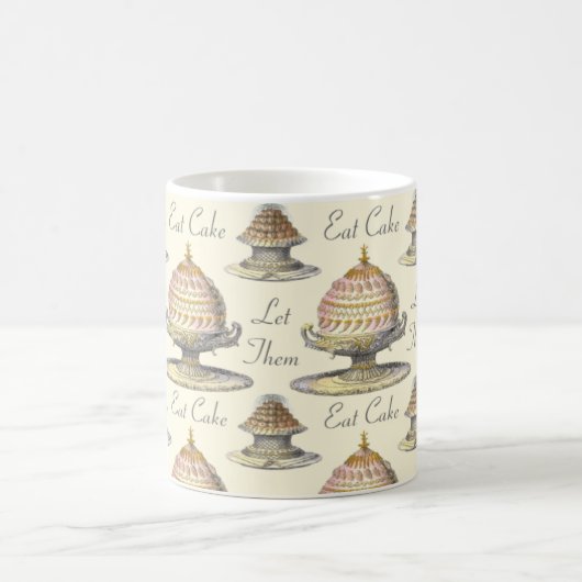 それらがケーキのヴィンテージのペストリー-ヴィンテージのスタイル--を食べるようにして下さい コーヒーマグカップ (中央)