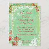 それらがケーキの休日のパーティを食べるようにして下さい 招待状 (正面/裏面)