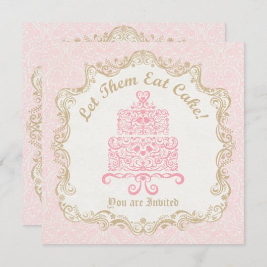 それらがケーキの誕生会を食べるようにして下さい 招待状 (正面/裏面)