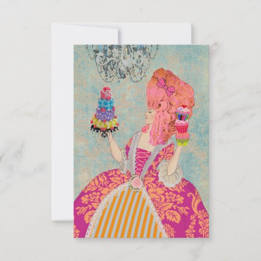 それらがケーキの~の招待状/RSVP #12を食べるようにして下さい 出欠カード (正面)