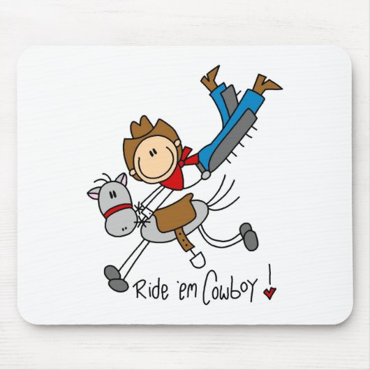 それらにカウボーイの棒の姿のマウスパッド乗って下さい マウスパッド (正面)
