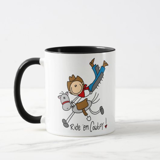 それらにカウボーイの棒の姿のマグ乗って下さい マグカップ (左)