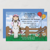 それらに女性のカーボーイの招待状乗って下さい 招待状 (正面/裏面)