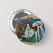 それらのためのビーガン牛ボタン 缶バッジ (正面&裏面)